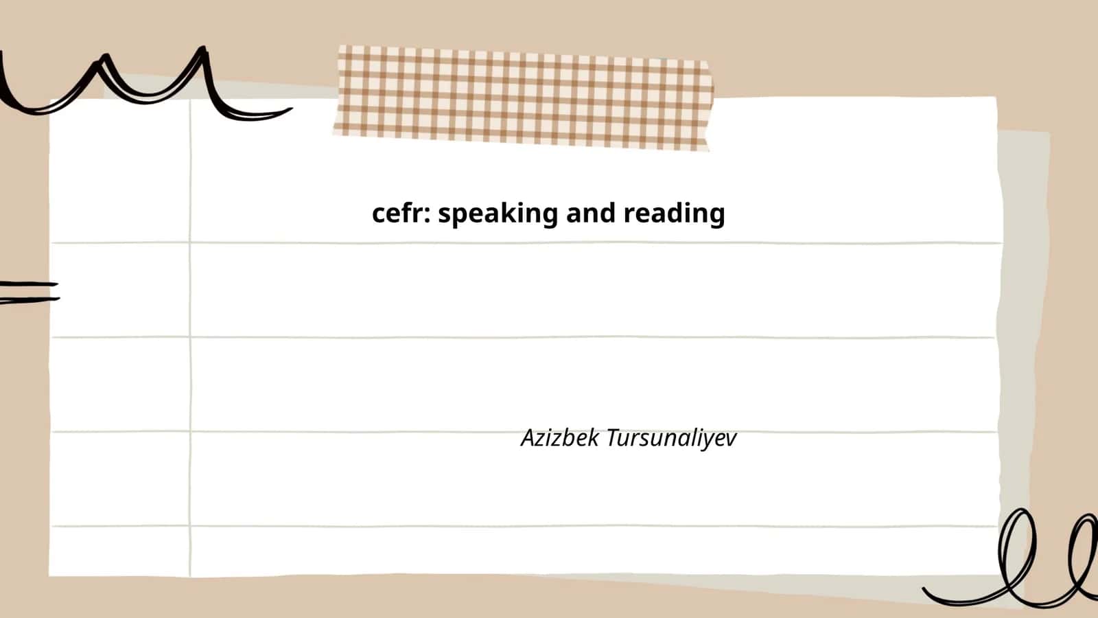 cefr: speaking and reading