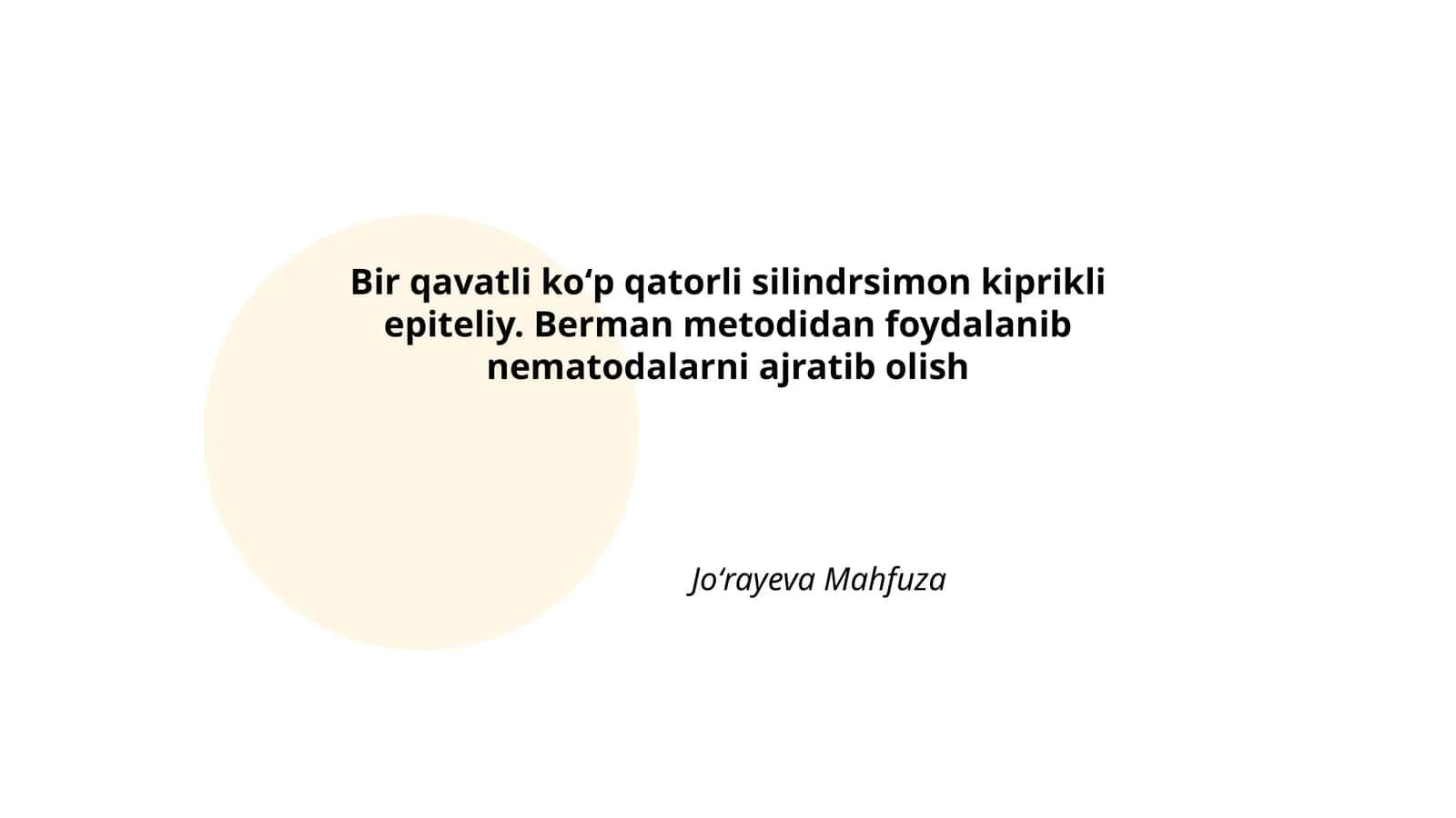 Bir qavatli koʻp qatorli silindrsimon kiprikli epiteliyning tuzilishi