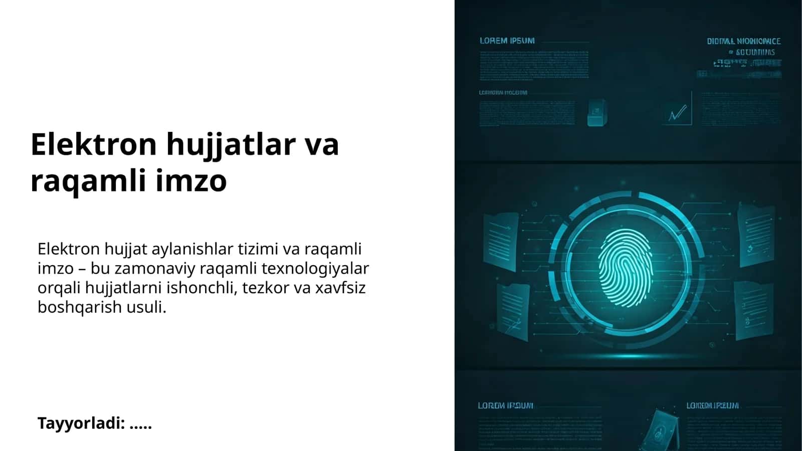 Elektron hujjatlar va raqamli imzo