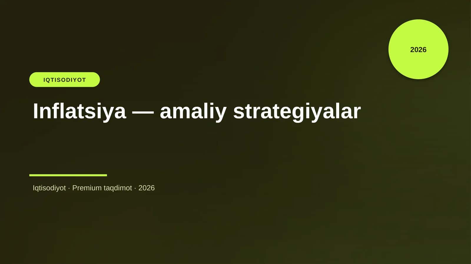 Inflatsiya — amaliy strategiyalar