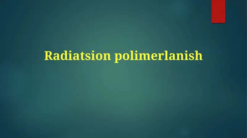 Radiatsion Polimerlanish
