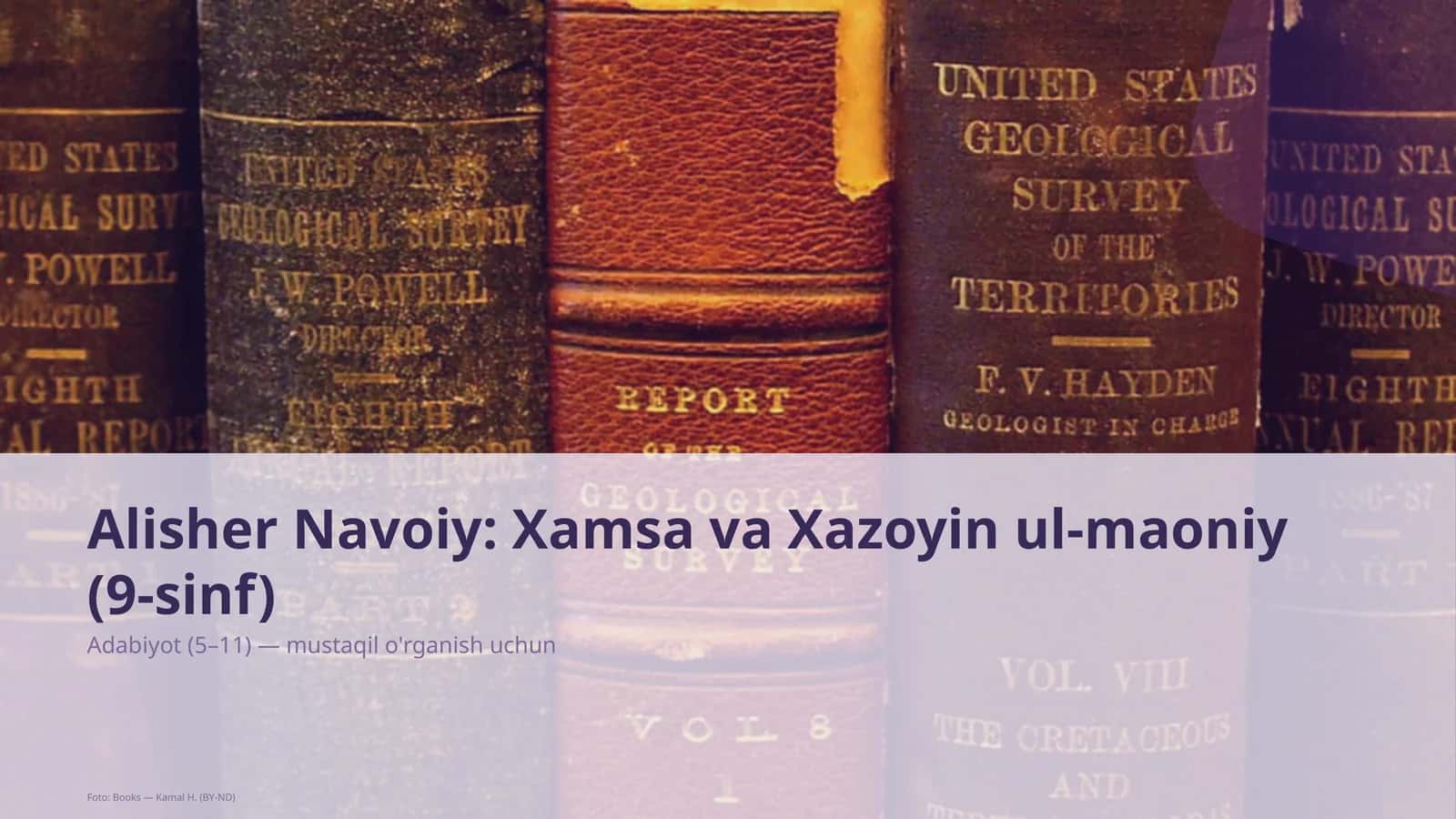 Alisher Navoiy: Xamsa va Xazoyin ul-maoniy (9-sinf)