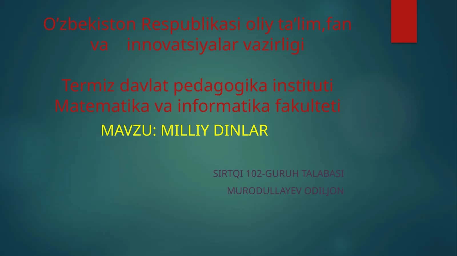 Milliy dinlar