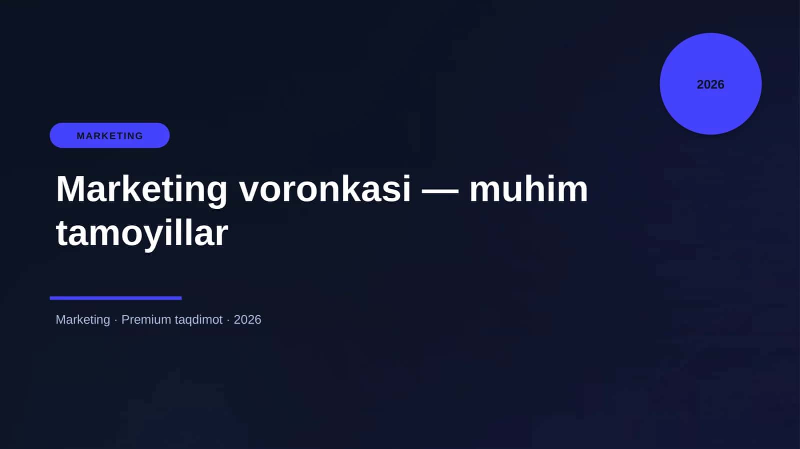 Marketing voronkasi — muhim tamoyillar