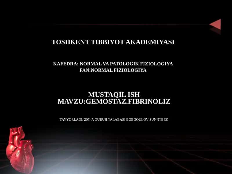 GEMOSTAZ.FIBRINOLIZ