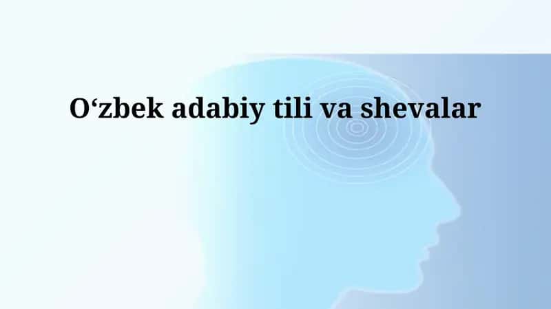 Oʻzbek adabiy tili va shevalar