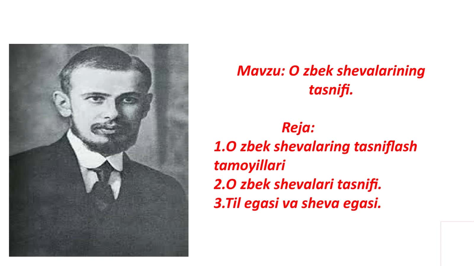 Oʻzbek shevalarining tasnifi.