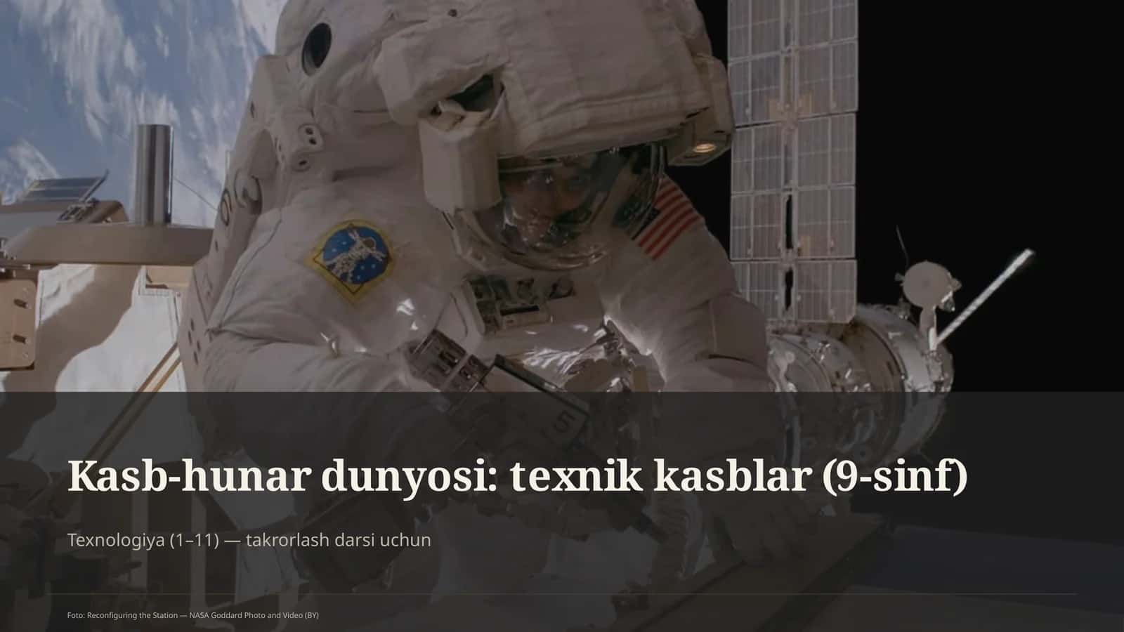 Kasb-hunar dunyosi: texnik kasblar (9-sinf)