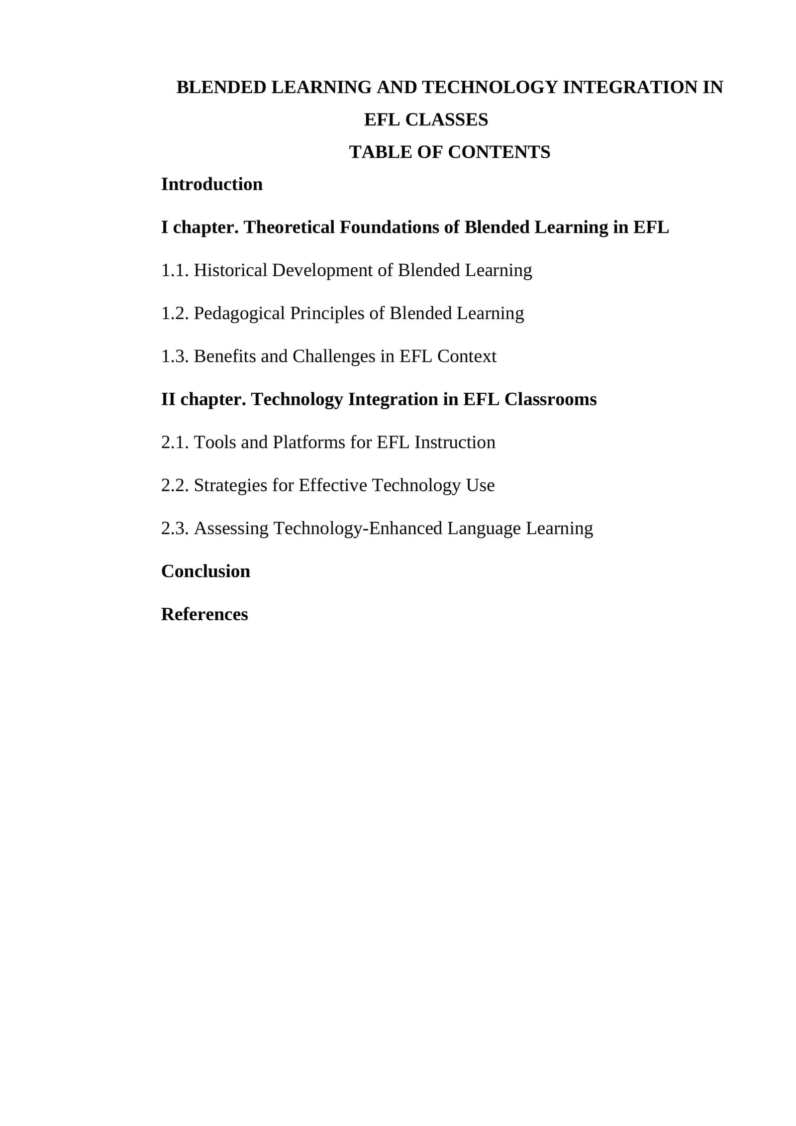BLENDED LEARNING AND TECHNOLOGY INTEGRATION IN EFL CLASSES