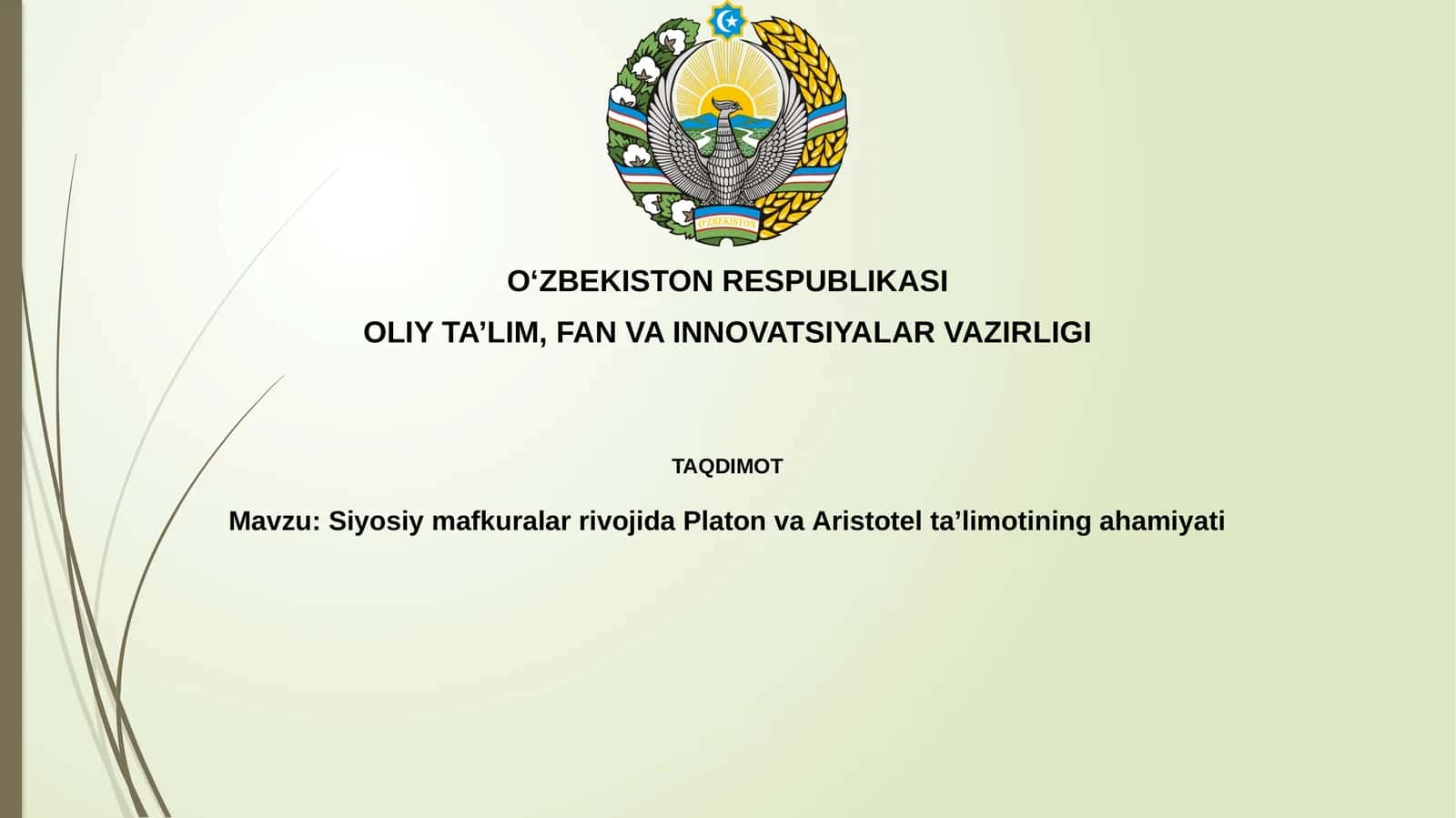 Siyosiy mafkuralar rivojida Platon va Aristoteltal’imotining ahamiyati