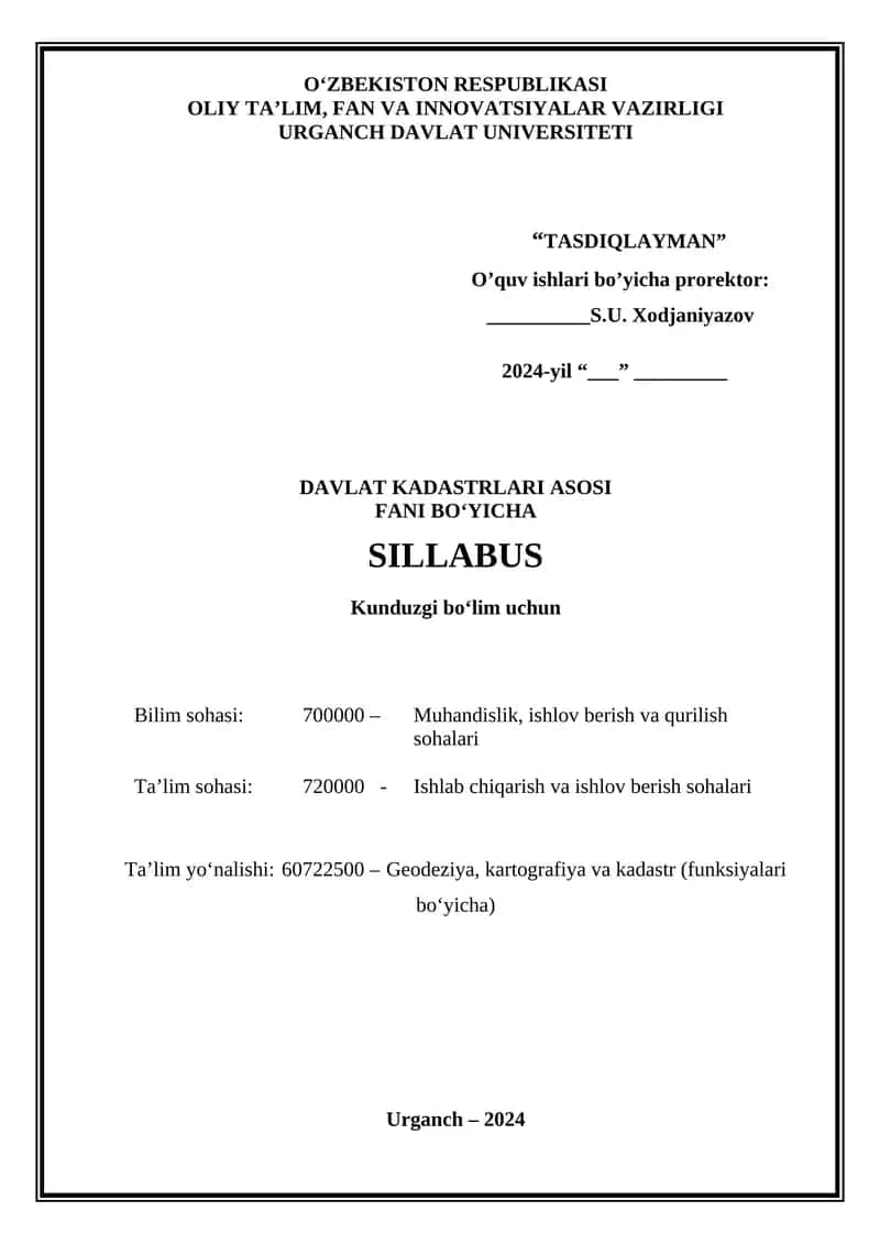 Davlat kadastrlari asosi