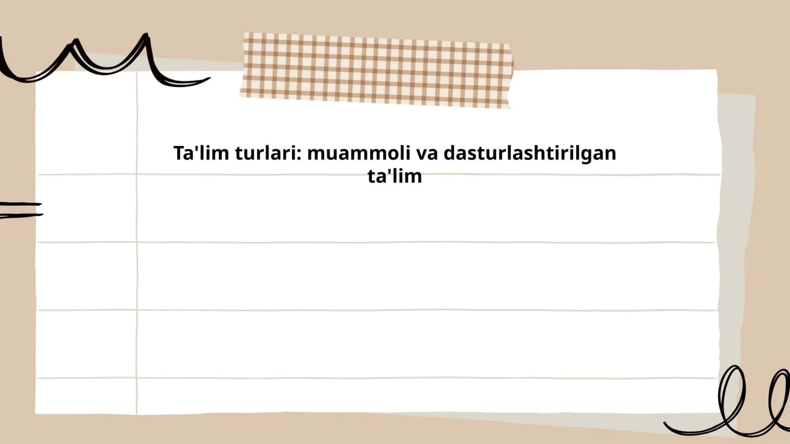 Ta'lim turlari: muammoli va dasturlashtirilgan ta'lim