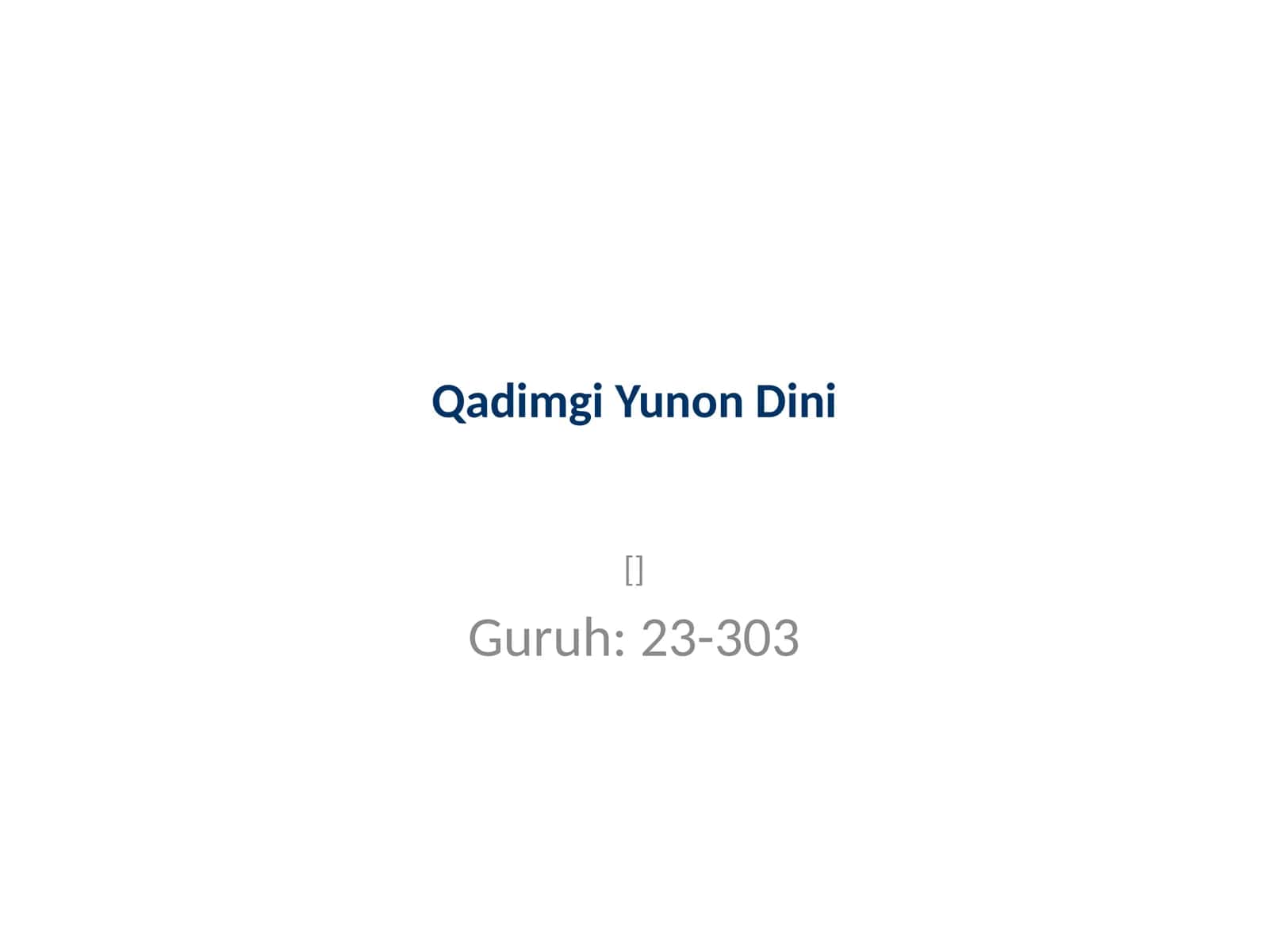 Qadimgi Yunon Dini