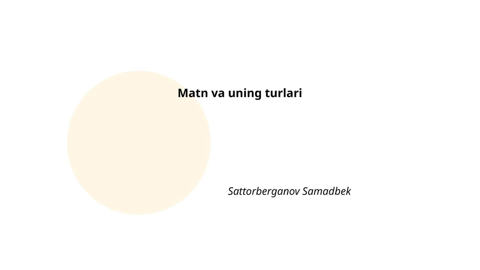 Matn va uning turlari