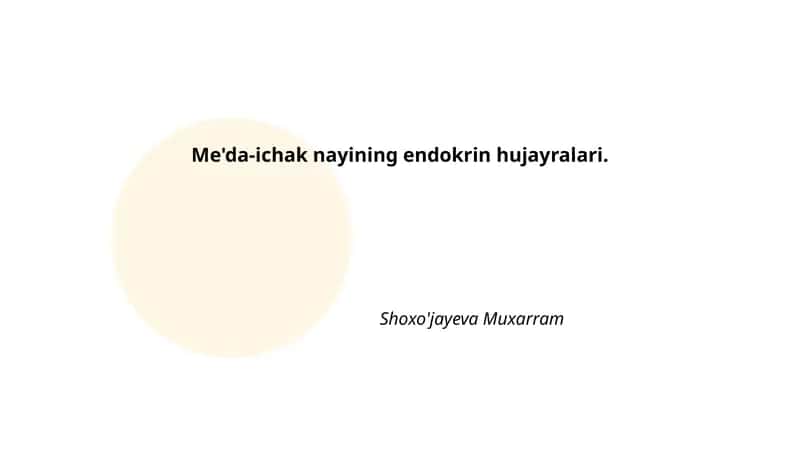 Me'da-ichak nayining endokrin hujayralari
