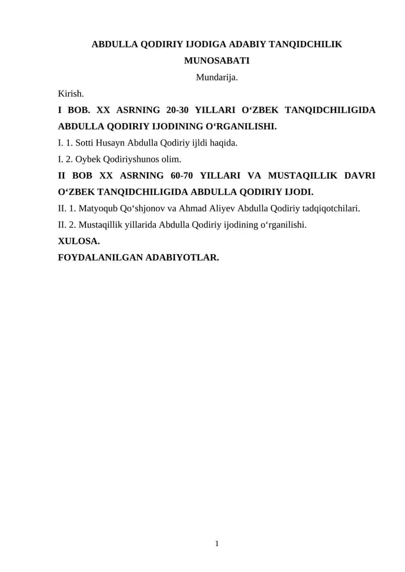 Mavzuning dolzarbligi