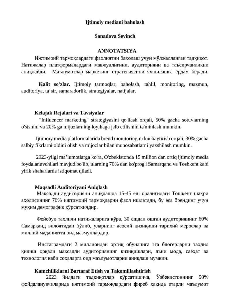 Ijtimoiy mediani baholash