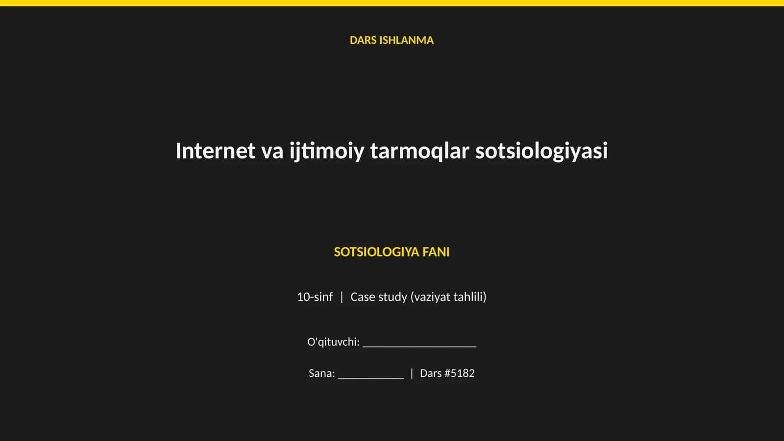 Internet va ijtimoiy tarmoqlar sotsiologiyasi