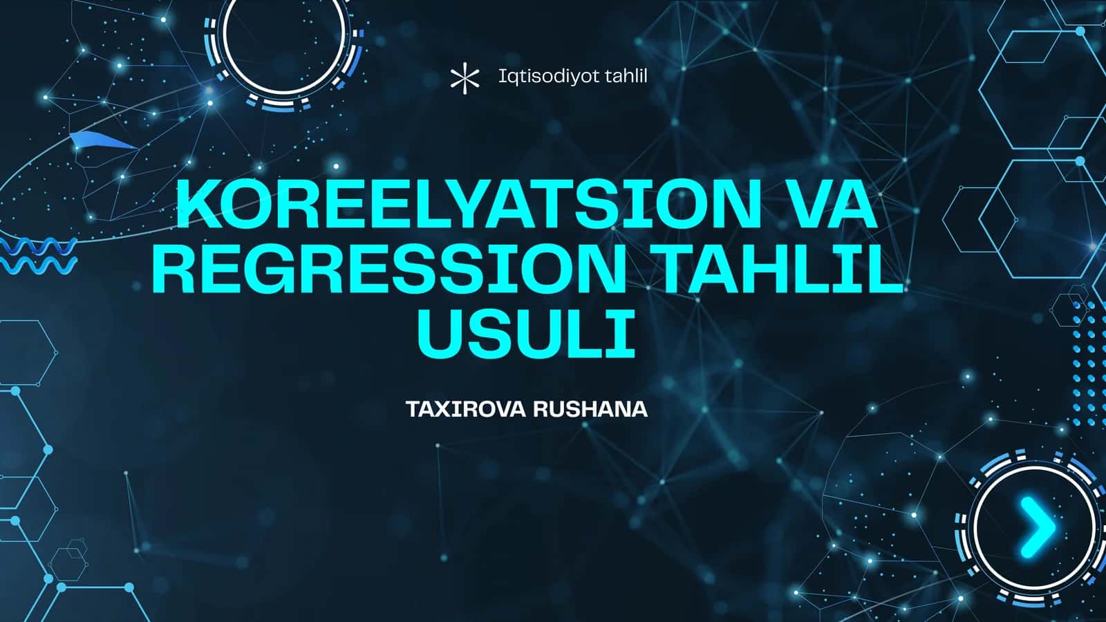 KOREELYATSION VA REGRESSION TAHLIL USULI