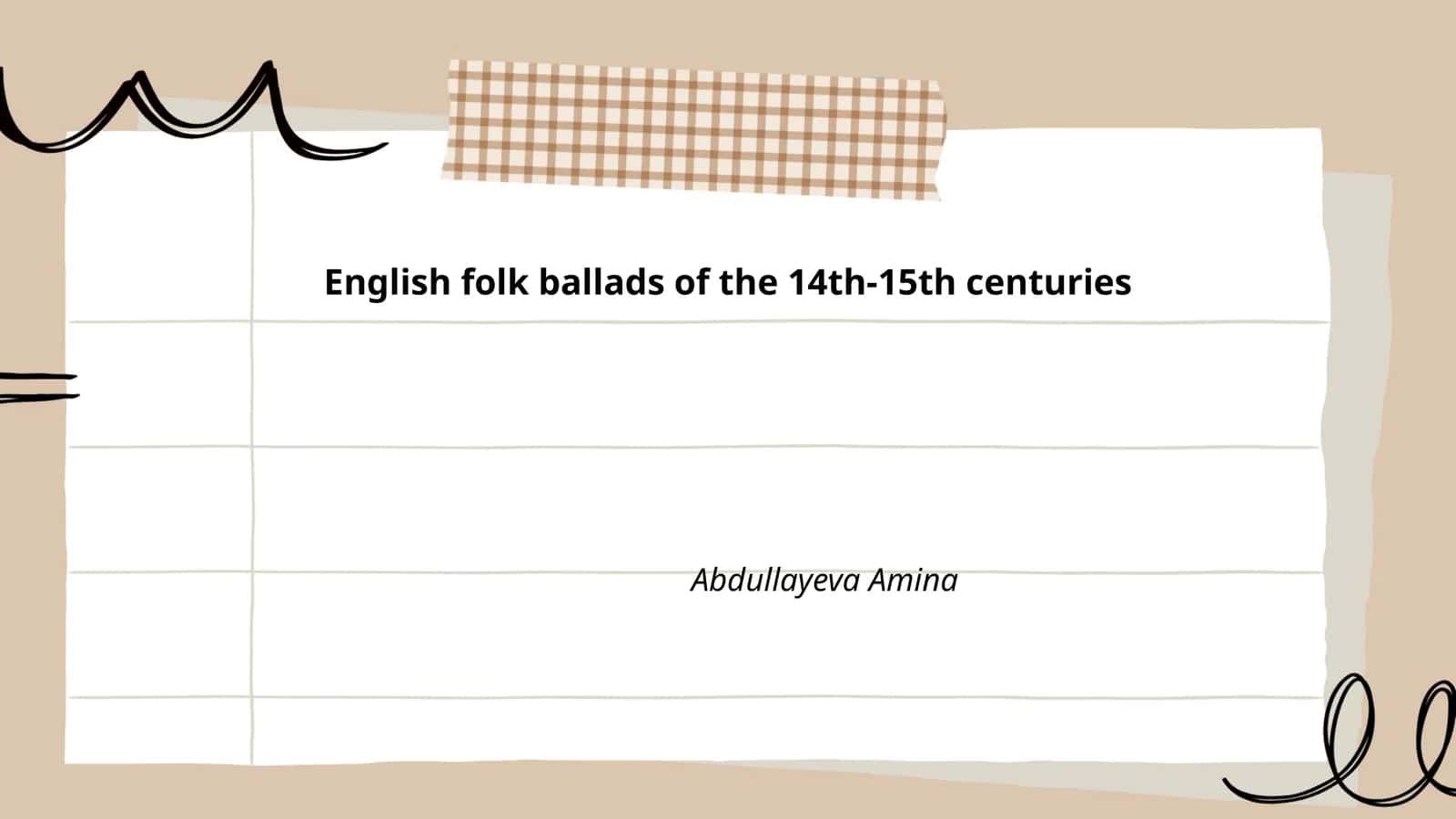 English folk ballads of the 14th-15th centuries