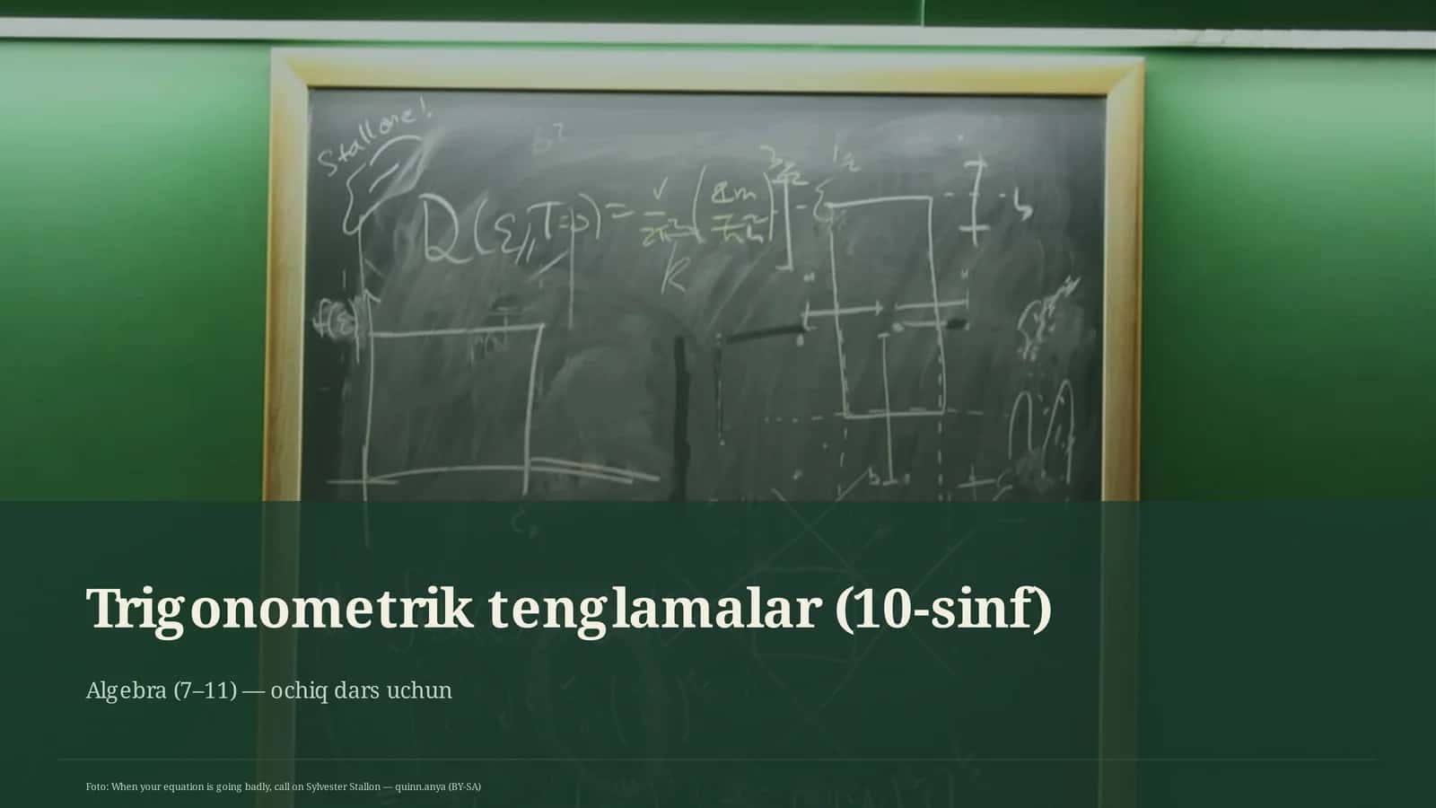 Trigonometrik tenglamalar (10-sinf)