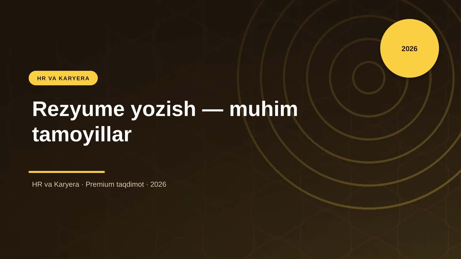 Rezyume yozish — muhim tamoyillar