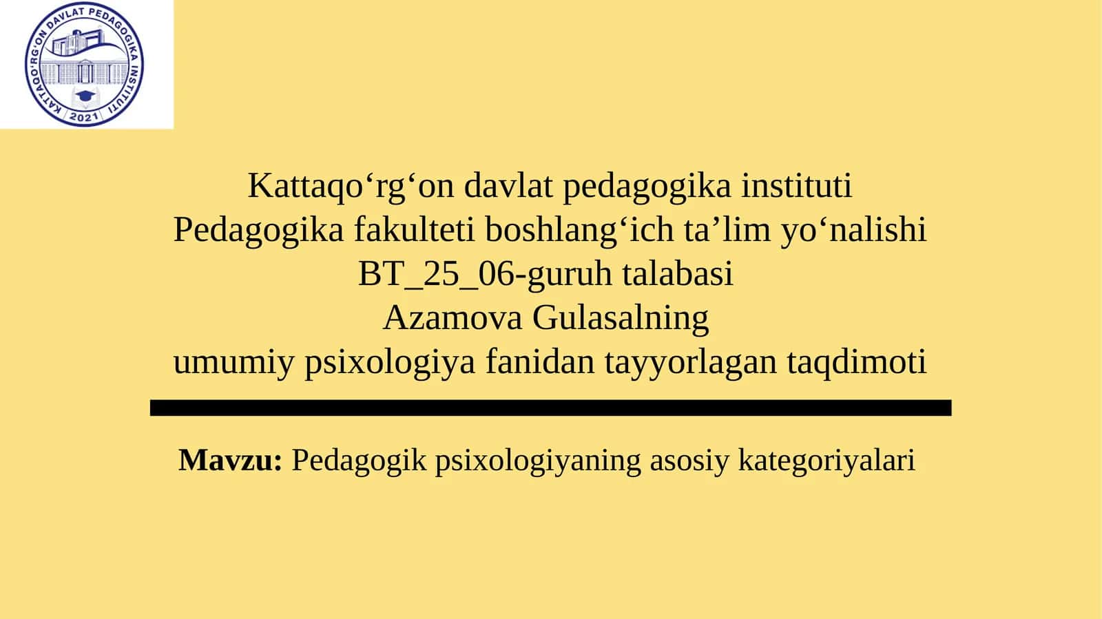 Pedagogik psixologiya- taʼlim va tarbiya muammolarini tadqiq qilish
