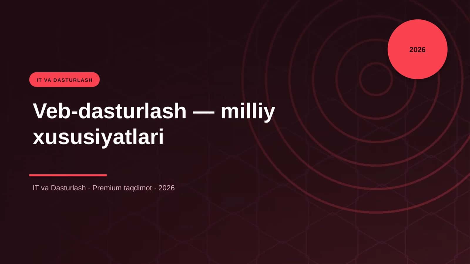 Veb-dasturlash — milliy xususiyatlari