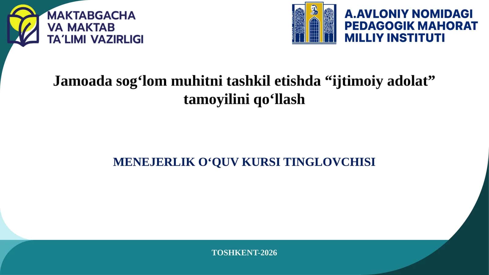 Menejerliko'quvkursitinglovchisi
