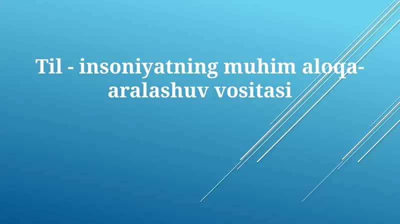 Til-insoniyatning muhim aloqa-aralashuv vositasi