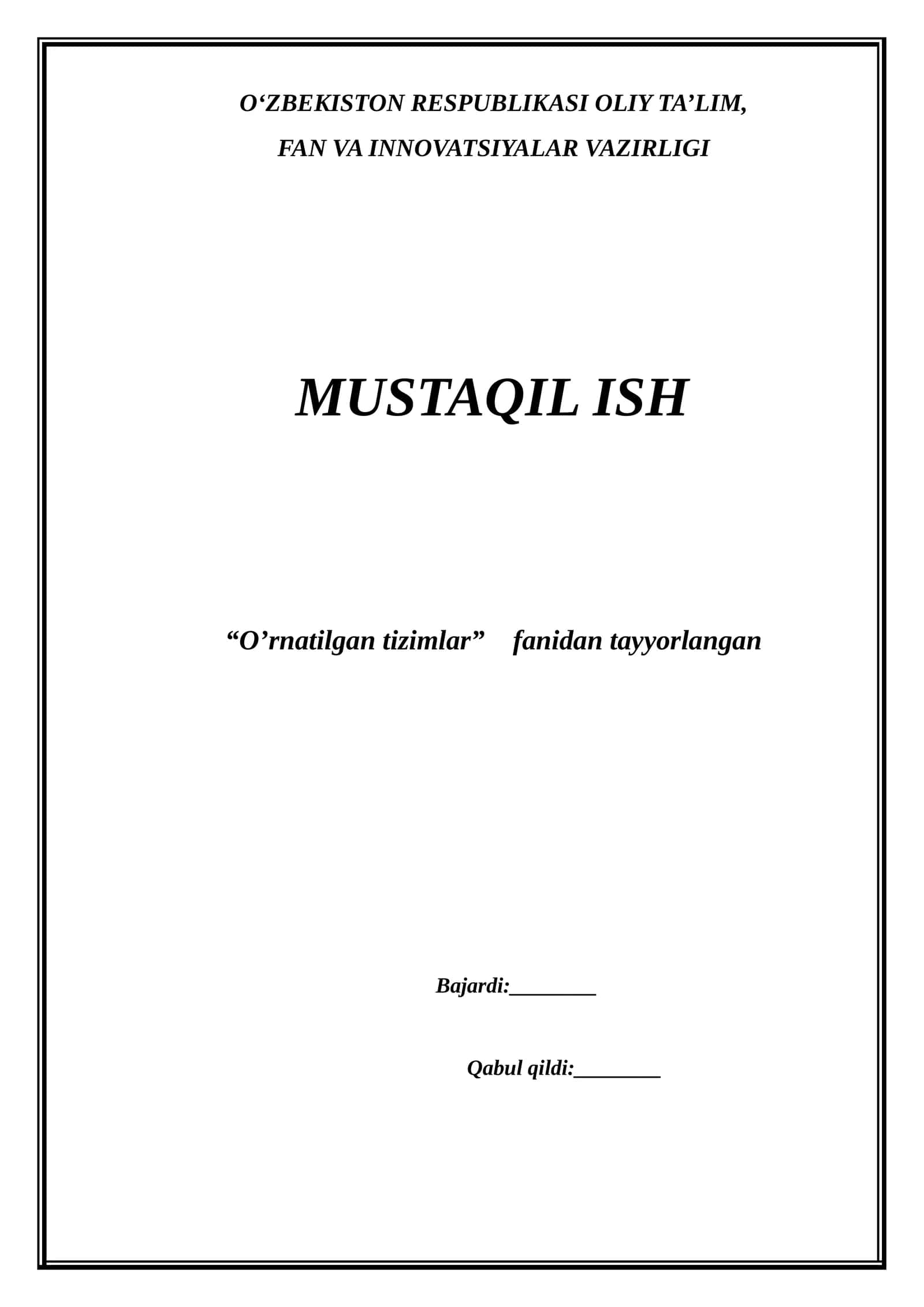 Raqamli signal va o‘rnatilgan tizim protsessorlari