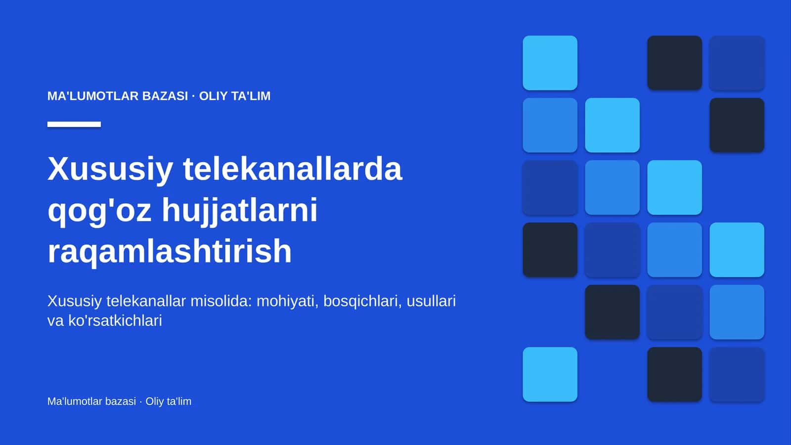 Xususiy telekanallarda qog'oz hujjatlarni raqamlashtirish