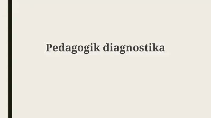 Pedagogik diagnostika