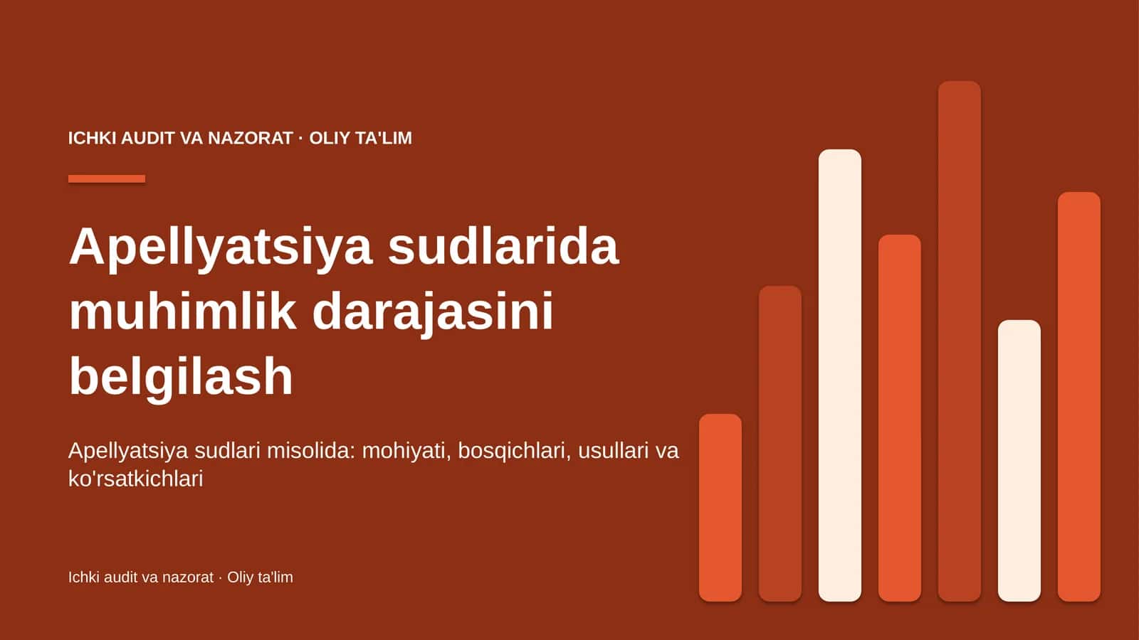 Apellyatsiya sudlarida muhimlik darajasini belgilash