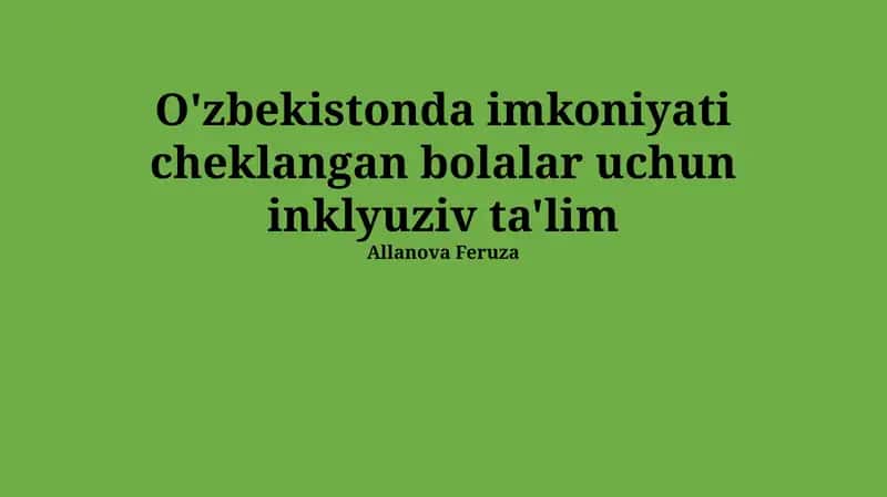 Inklyuziv ta'lim