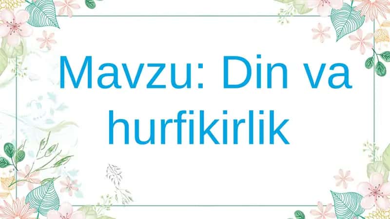 Din va hurfikrlik