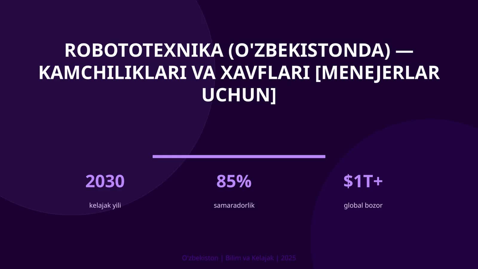 Robototexnika (O'zbekistonda) — kamchiliklari va xavflari [menejerlar uchun]
