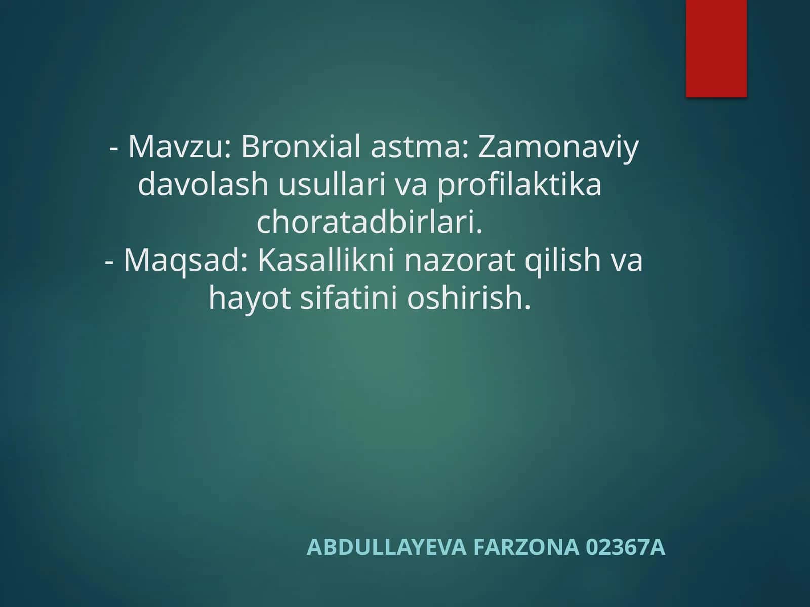 Bronxial astma
