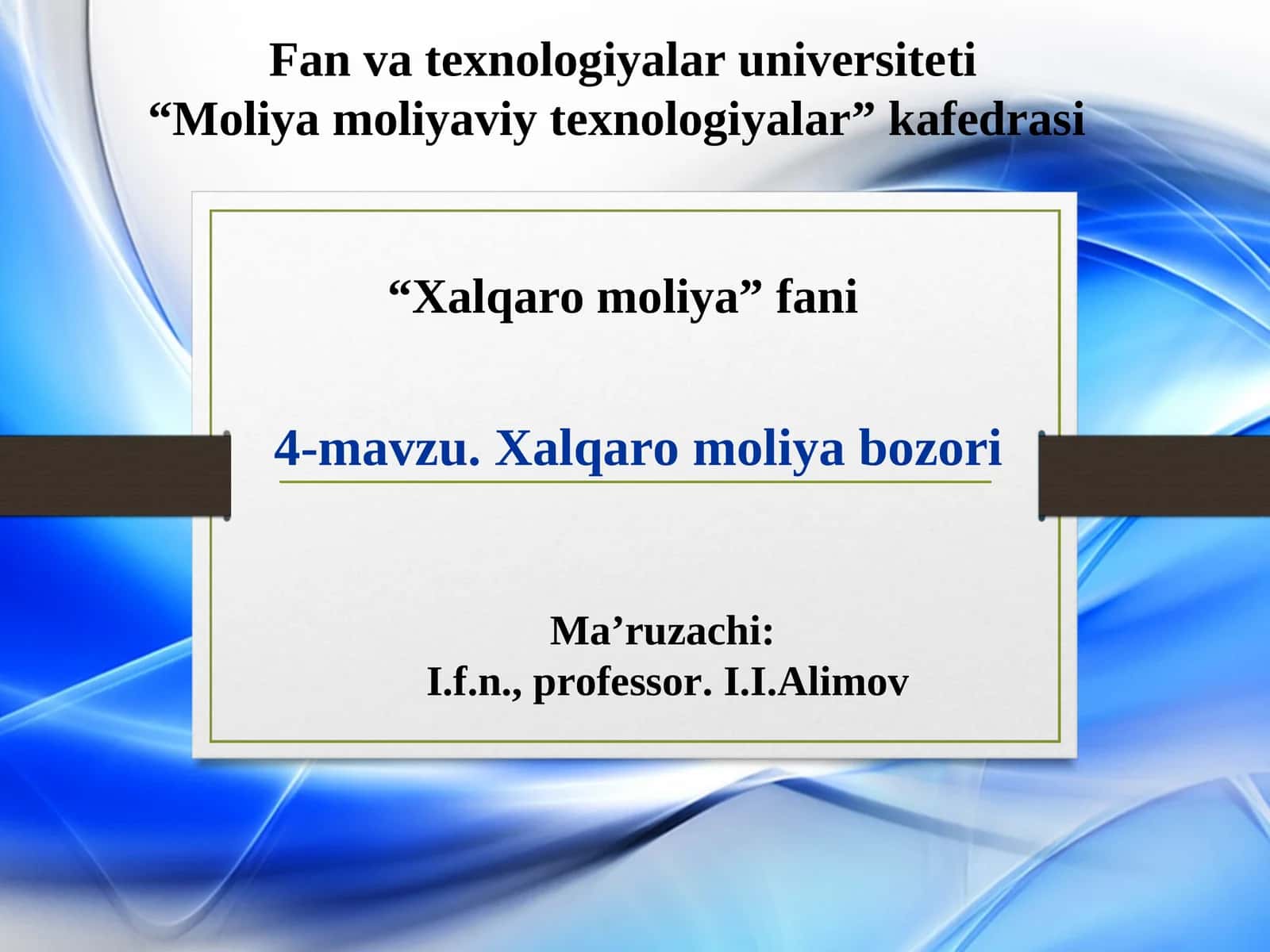 Xalqaro moliya bozori