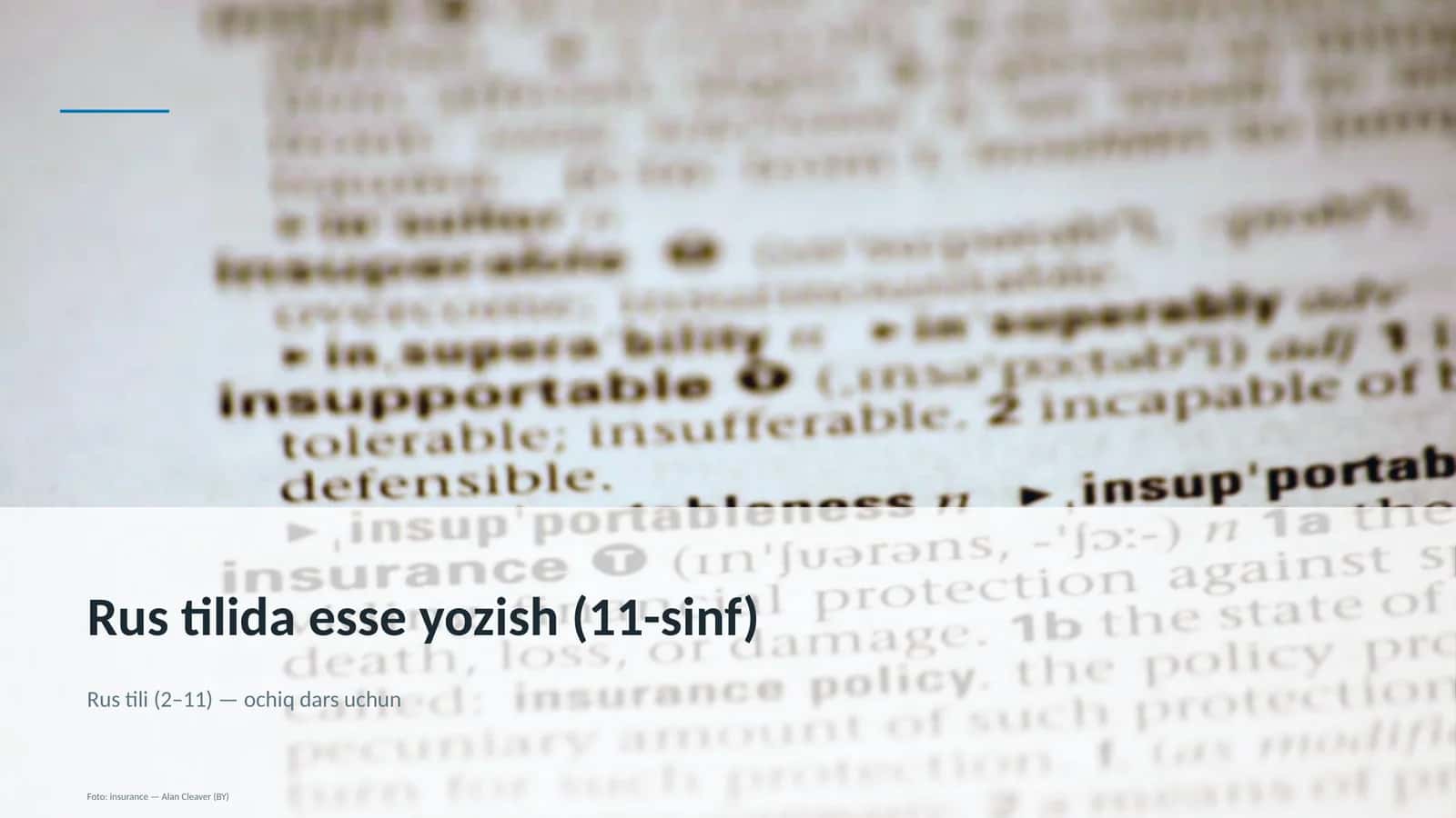 Rus tilida esse yozish (11-sinf)