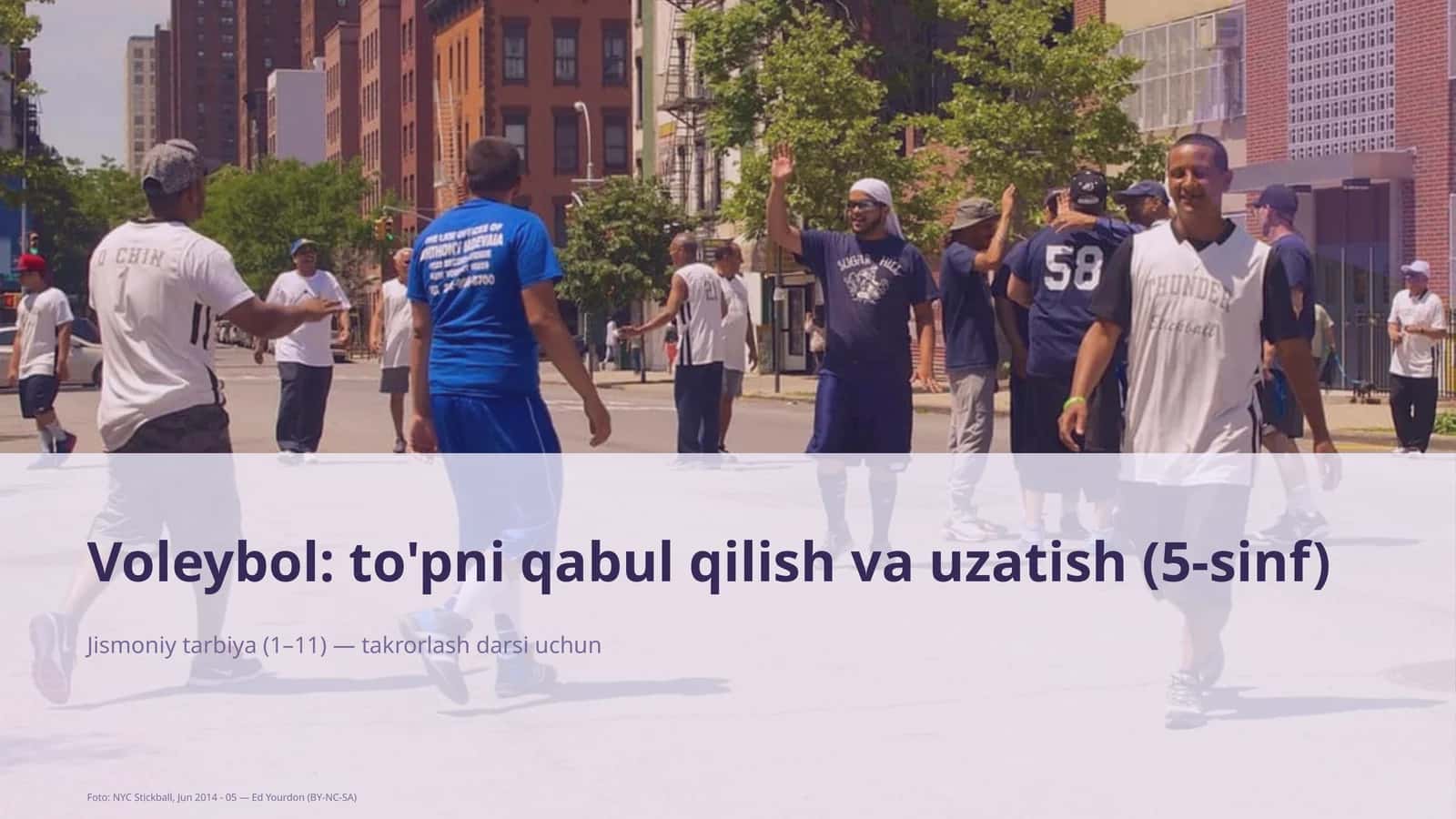 Voleybol: to'pni qabul qilish va uzatish (5-sinf)