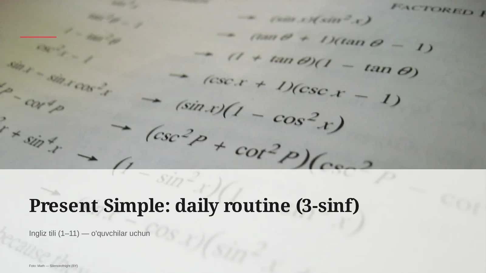 Present Simple: daily routine (3-sinf)