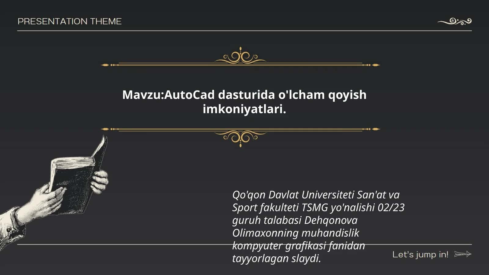 AutoCad dasturida o'lcham qoyish imkoniyatlari