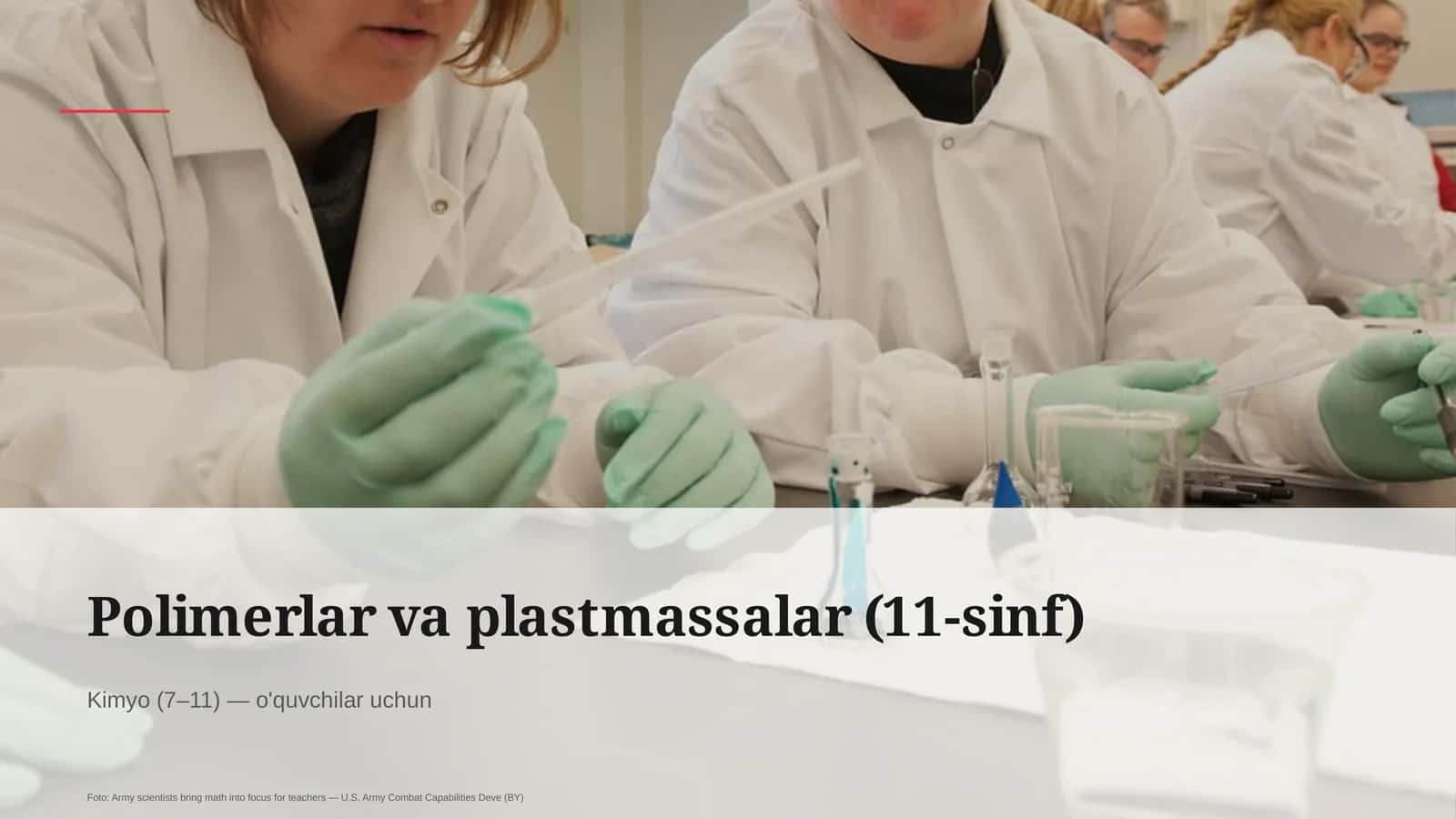 Polimerlar va plastmassalar (11-sinf)