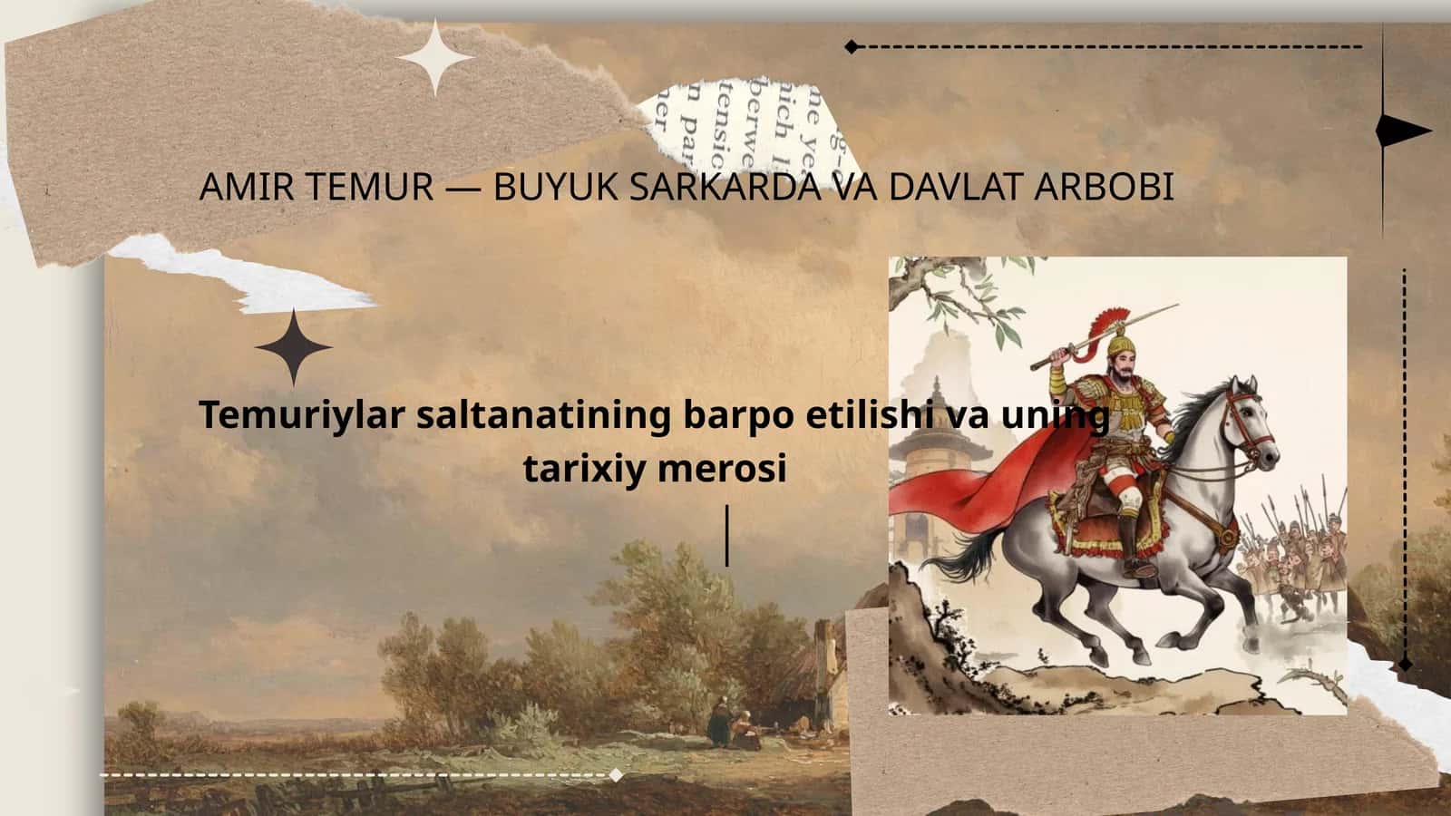 AMIR TEMUR — BUYUK SARKARDA VA DAVLAT ARBOBI