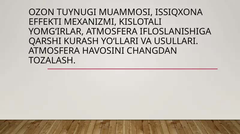 Ozon tuynugi muammosi
