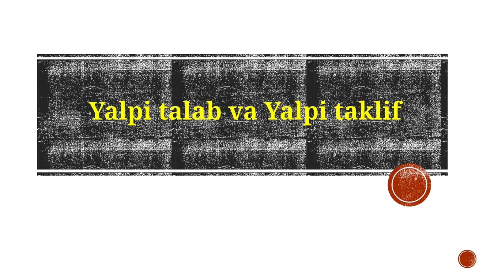 Agregat talab va agregat taklif asoslari