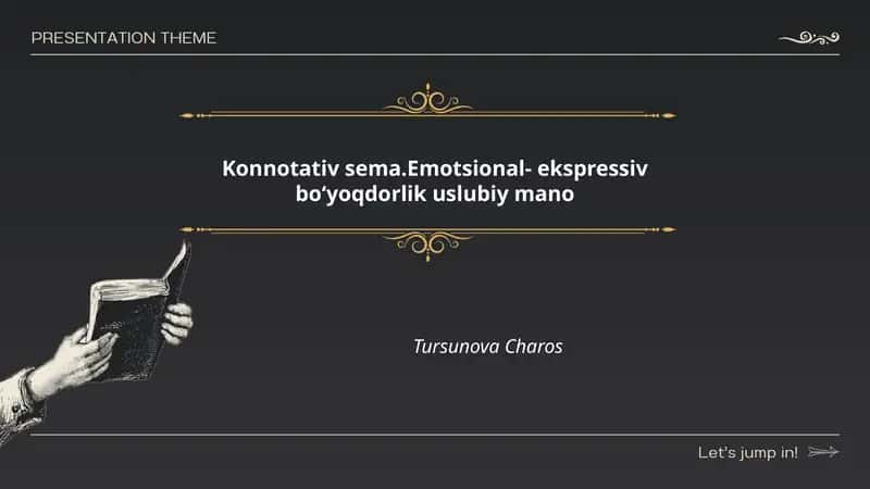 Konnotativ sema.Emotsional- ekspressiv boʻyoqdorlik uslubiy mano