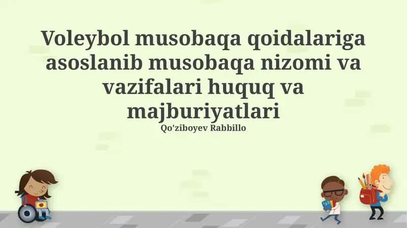Musobaqa Nizomi va Talablari
