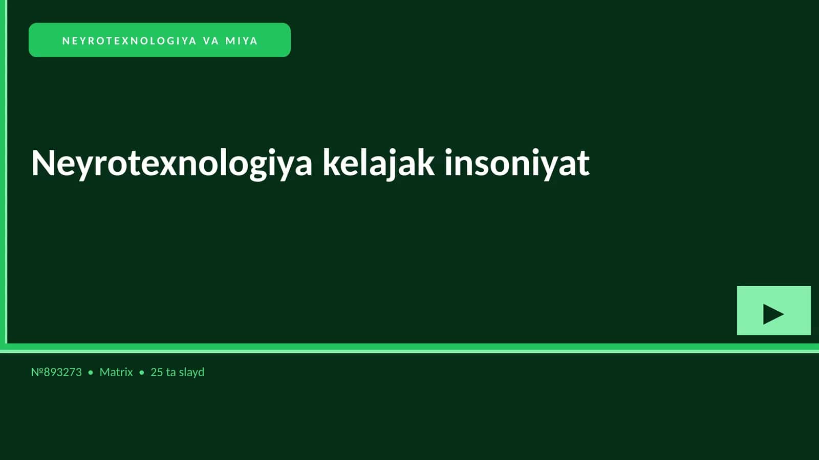 NEYROTEXNOLOGIYA VA MIYA